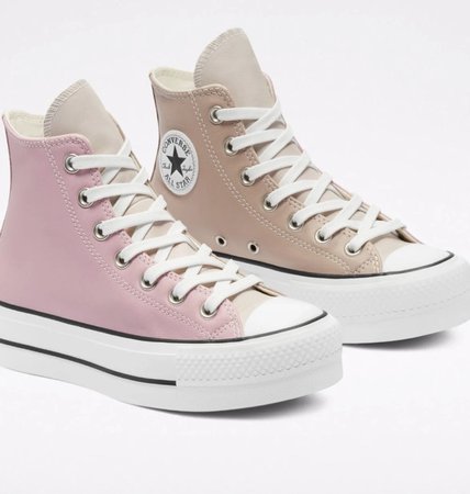 pink and brown converse