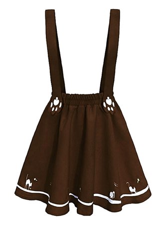 brown skirt with suspenders