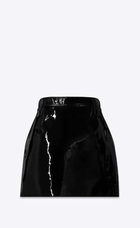 Saint Laurent Mini Skirt In Vinyl | YSL.com