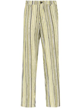 Tokyo James x Homecoming stripe-print trousers yellow TJAW20TP06 - Farfetch