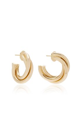 18k Yellow Gold Intertwined Hoop Earrings By Sidney Garber | Moda Operandi