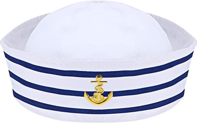 Amazon.com: Sailor Hat Navy Yacht Blue Captain Hat with White Sail Hat for Costume Accessory Adult Baby Women Kid : Clothing, Shoes & Jewelry