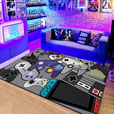 Amazon.com: LUCKY&DONG Anime Gamer Rugs for Bedroom Boys Teens Printed Game Gamepad Carpets Living Room Mat Home Decor Non-Slip Crystal Floor Polyester Gamer Decor Doormats 39x60in : Home & Kitchen