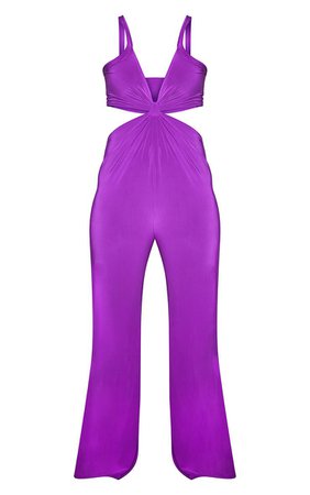 Plus Purple Cut Out Jumpsuit | Plus Size | PrettyLittleThing USA
