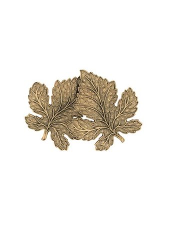 Gold Ann Demeulemeester double leaf brooch 20028806411029 - Farfetch