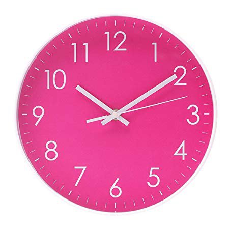 Epy Huts Modern Simple Wall Clock Indoor Non-Ticking Silent Sweep Movement Wall Clock for Office,Bathroom,Livingroom Decorative 10 Inch Teal: Home & Kitchen