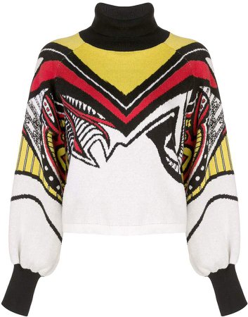 Victoria Hayes colour-block turtle neck sweatshirt