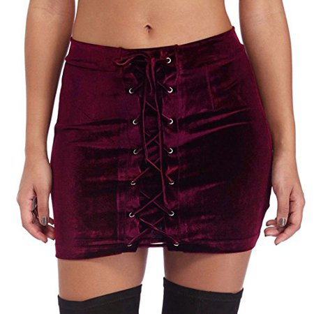 gamery-womens-sexy-high-waist-lace-up-bodycon-velvet-tight-mini-pencil-skirt-small-maroon.jpg (500×500)