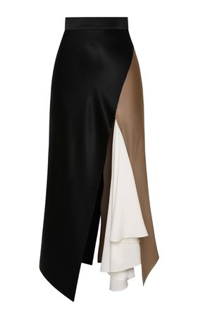 Tricolor Two-In-One Silk-Blend Midi Skirt By Matériel | Moda Operandi