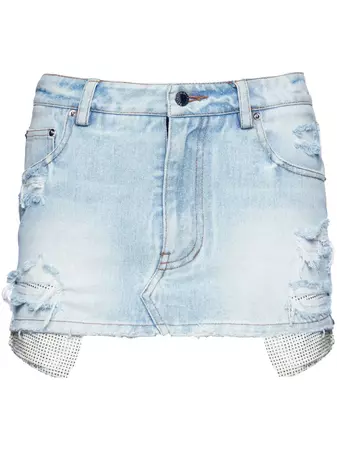 Retrofete Frayed Detailing Miniskirt - Farfetch