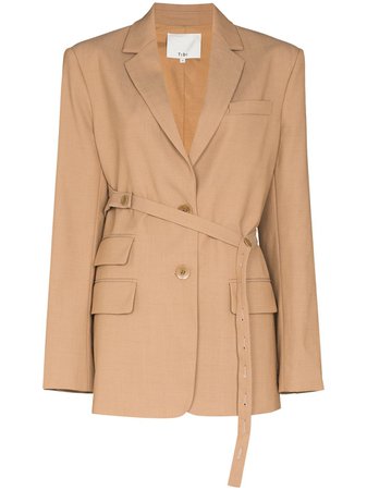 Shop Tibi Luka belted blazer jacket with Express Delivery - FARFETCH