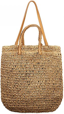 Amazon.com: Straw Bag Women Straw Woven Tote Large Beach Handmade Straw Clutch Weaving Shoulder Bag Handbag(Brown) : Clothing, Shoes & Jewelry