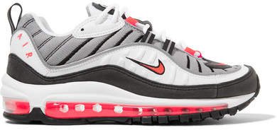 Air Max 98 Leather And Mesh Sneakers - White