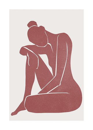 Burnt Sienna Figure Poster - Mujer sentada - Desenio.es