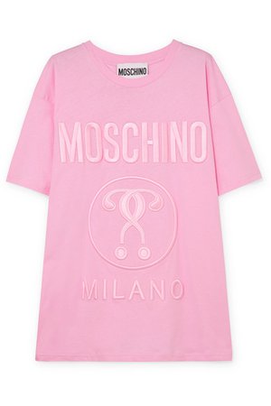 Moschino | Oversized embroidered cotton-jersey T-shirt | NET-A-PORTER.COM