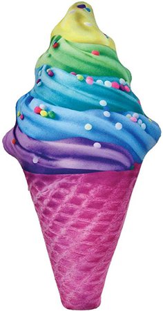 Amazon.com: iscream Bubble Gum Scented Rainbow Swirl Cone Shaped 25" x 12" Microbead Pillow: Gateway