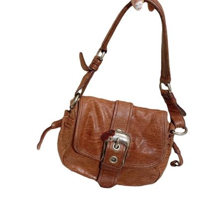 2000s miu miu leather tote bag flower buckle vintage brown purse | eBay