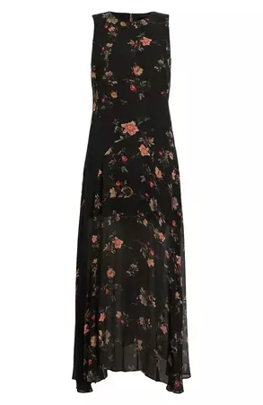 AllSaints Jules Tanana Floral Chiffon Midi Dress | Nordstrom