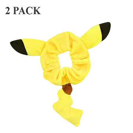 Amazon.com : 2 Pcs Pikachu Ear & Tail Ponytail Holder Plush Pikachu Hair Ring Cute Bracelet Costumes Hair Accessories : Beauty