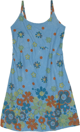 blue floral hippie dress