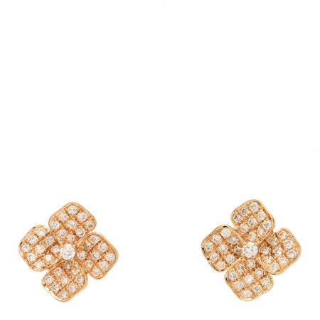 ANITA KO 18K Rose Gold Diamond Medium Flower Stud Earrings 1108193 | FASHIONPHILE