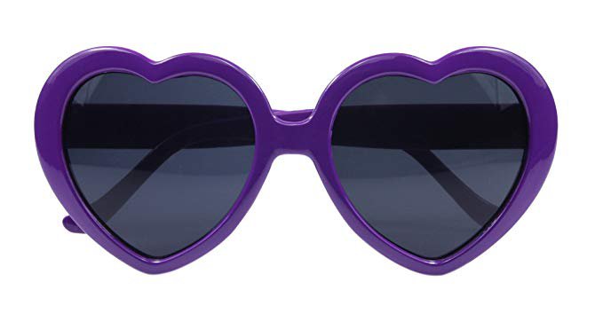 FBrand Fashion Large Women Lady Girl Oversized Heart Shaped Retro Sunglasses Cute Love Eyewear (purple) at Amazon Women’s Clothing store: