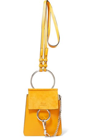 Chloé | Faye Bracelet leather and suede shoulder bag | NET-A-PORTER.COM