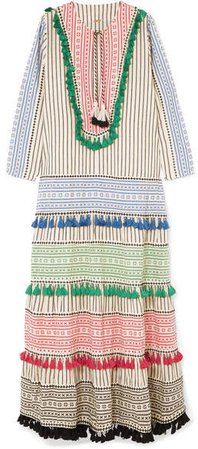 Dodo Bar Or - Tasseled Embroidered Cotton-gauze Maxi Dress