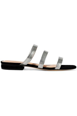 Becca chain-embellished suede slides | HALSTON HERITAGE | Sale up to 70% off | THE OUTNET