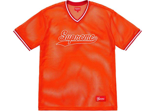 Supreme Mesh Baseball Top Orange