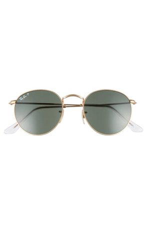 Ray-Ban 50mm Round Polarized Sunglasses | Nordstrom