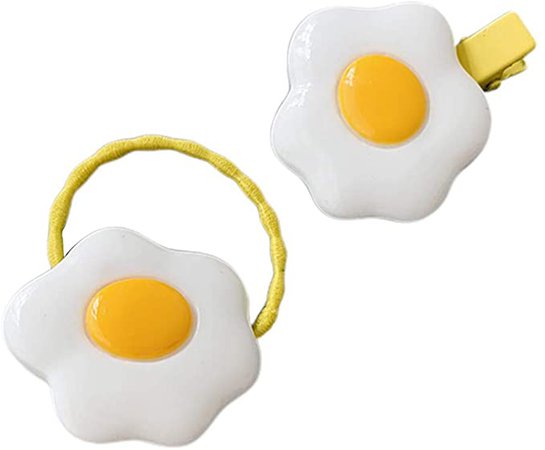 Amazon.com: Simdoc 1 Set Poached Egg Shape Hair Clip Hair Rope Set Duckbill Hair Clip Funny Barrettes Hair Styling Accessories For Young Girls: Clothing