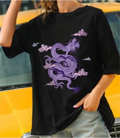 oversized dragon shirt Romwe