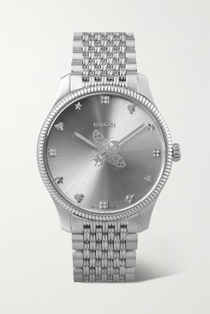 Silver G-Timeless 36mm stainless steel watch | Gucci | NET-A-PORTER