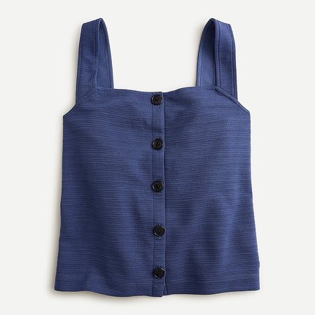 J.Crew: Textured Button-front Tank For Women blue