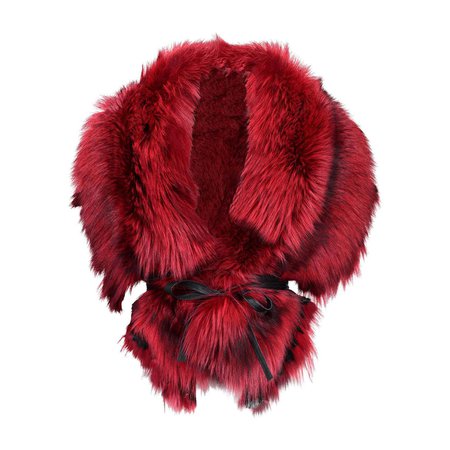 Oversized Fireside Red Fox Fringe Fur Statement Stole Wrap
