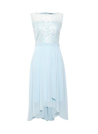 **Billie & Blossom Blue Lace Hanky Hem Midi Dress | Dorothy Perkins
