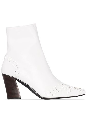 White Reike Nen Woven 80Mm Ankle Boots | Farfetch.com