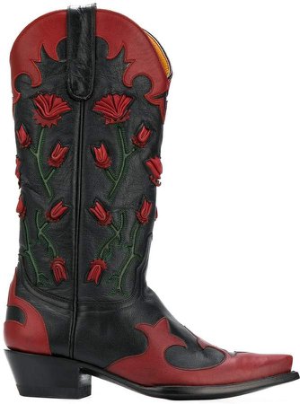 Jessie Western floral-appliquéd cowboy boots