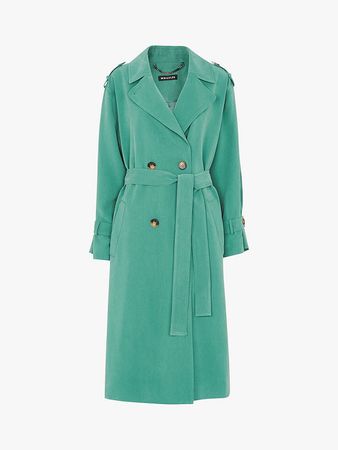 Whistles Riley Trench Coat, Green at John Lewis & Partners