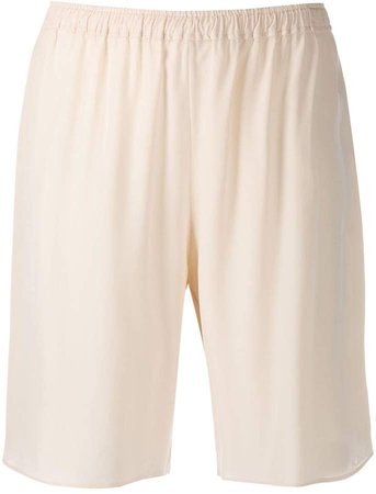 elasticated-waist silk shorts