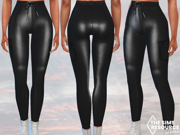 The Sims Resource - Female Side Pocket Detail Leather Pants