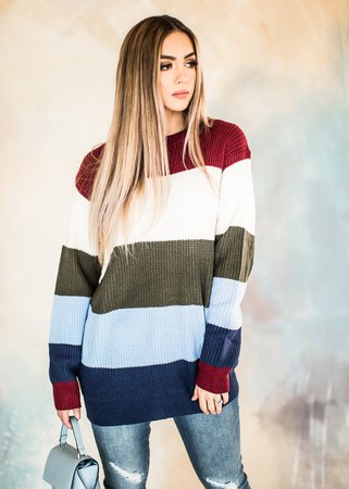 All Stripes On You Sweater – JessaKae