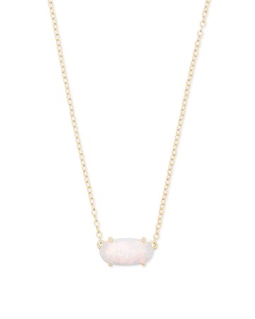 Ever Gold Pendant Necklace In White Kyocera Opal