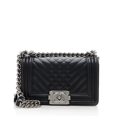 Chanel Chevron Quilted Small Boy Bag