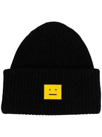 Acne Studios Face Patch Wool Beanie