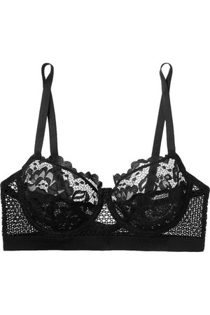 ELSE | Petunia stretch-mesh and corded lace underwired bra | NET-A-PORTER.COM