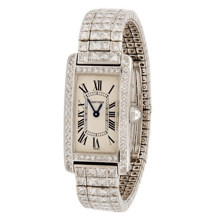 silver Cartier watch