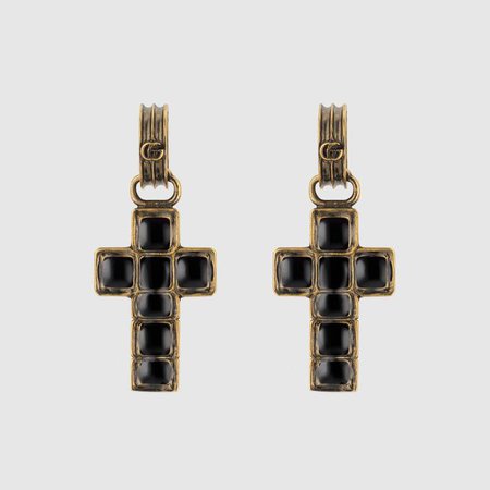 Earrings with cross pendant - Gucci For Women 549298J16318029