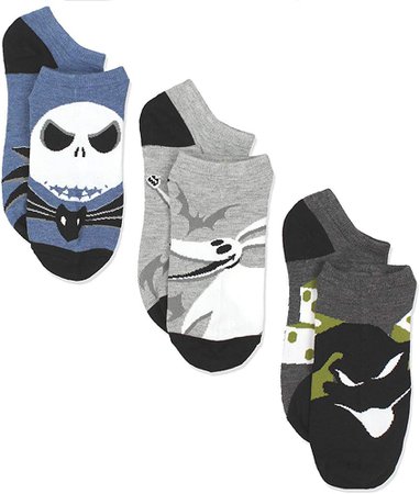 Disney The Nightmare Before Christmas Mens Multi pack Socks (10-13 Mens (Shoe: 6-12.5), Monsters 3 Pack) at Amazon Men’s Clothing store